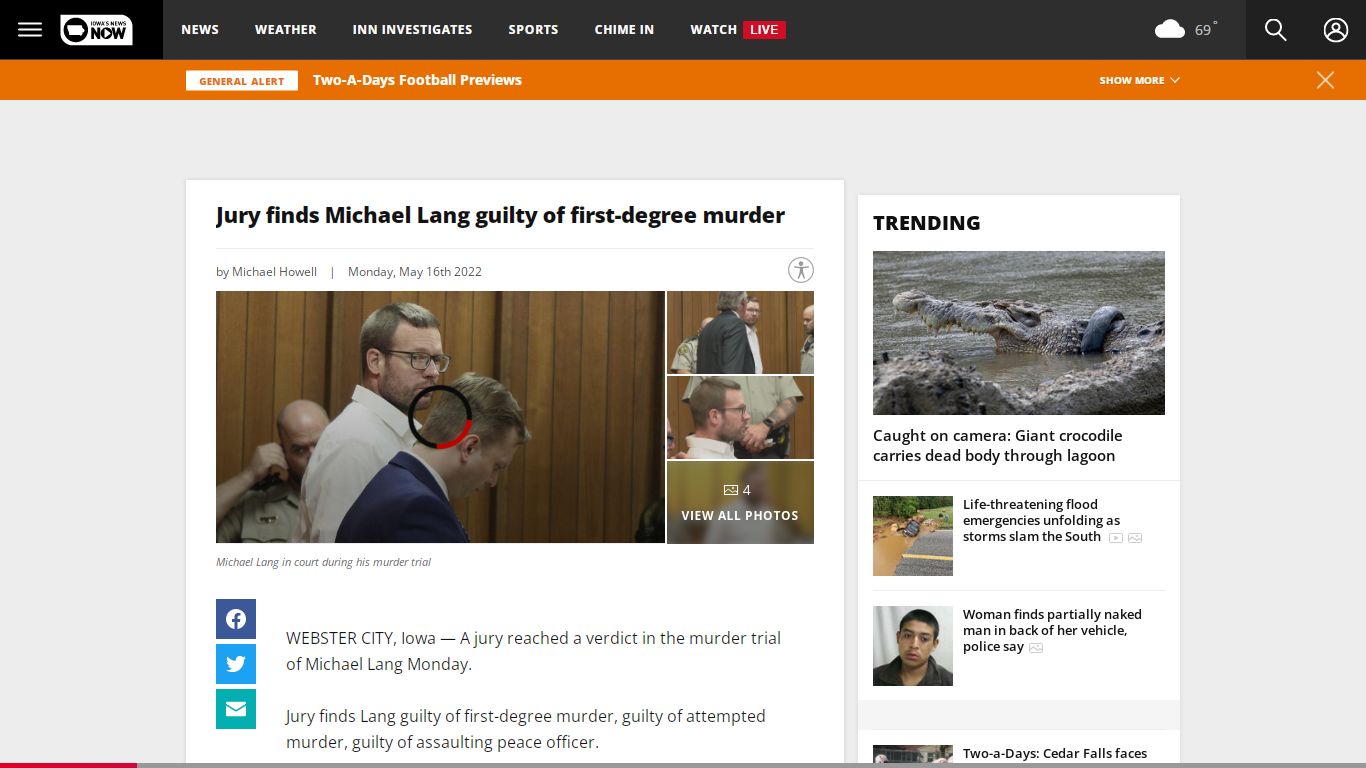 Jury finds Michael Lang guilty of first-degree murder | KGAN